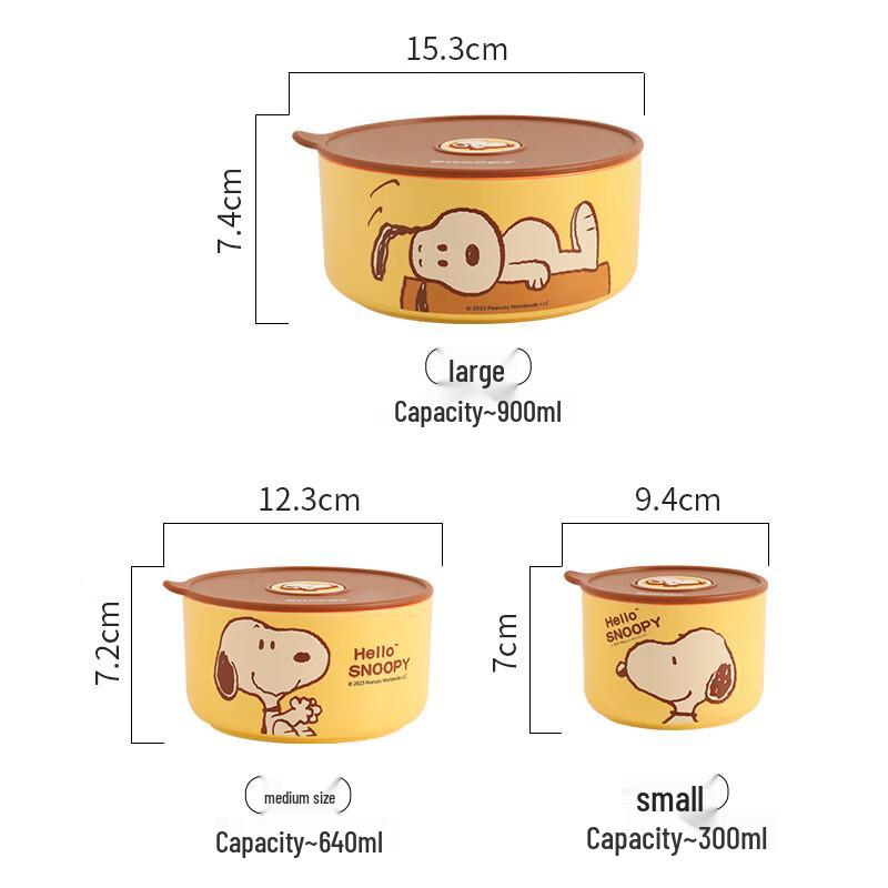 Cute Cartoon Ceramic Food Storage Bowl Set