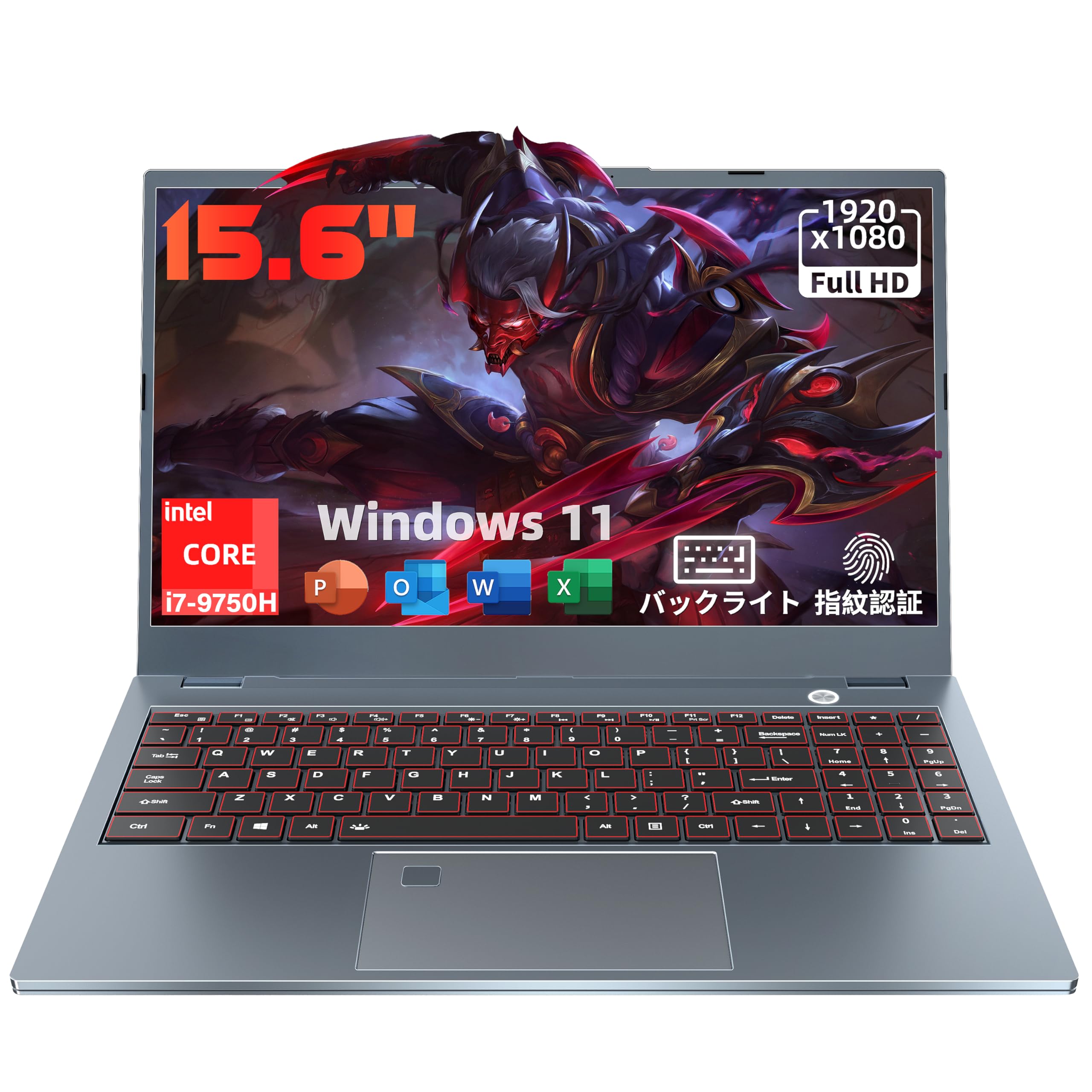 

Ігровий ноутбук SERYUB Core i7 з 6 12 До Windows 11 Office DDR4 NvMe Відбиток пальця Провідна локальна мережа Цифрова та Бездротова миша DDR4 512GB Ноутбук, 15,6-дюймовий сірий колір