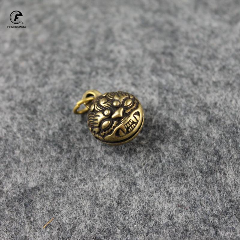 Vintage Antirust Brass Bell Good Luck Tinkle Bell Mini Portable KeyChain Home Office Decoration Toy Gift Pendant For Pet Animal