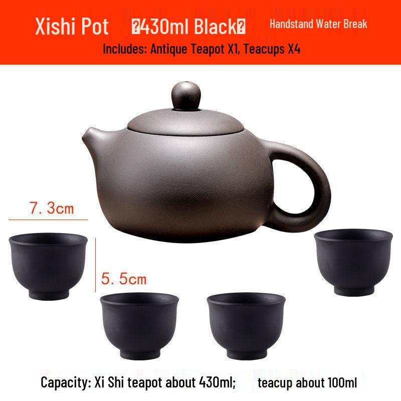 Yixing Large Capacity Purple Clay Teapot with Tea Cup Set for Home Use, Single Pot Kung Fu Tea Set.