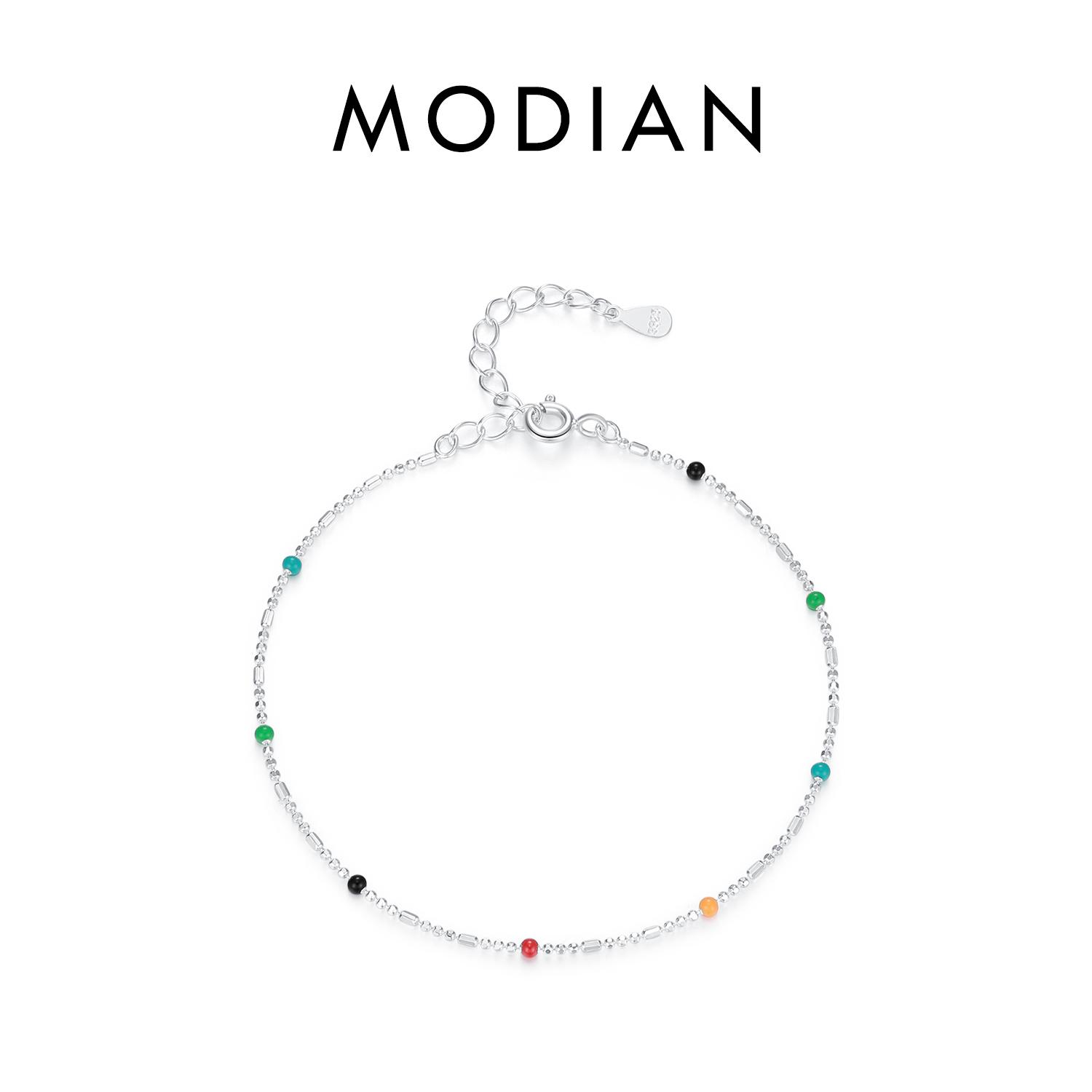 

Modian Kleurrijke Kralen Emaille Armbanden 925 Sterling Zilver Zoete Stapelbare Dopamine Sieraden Voor Vrouwen Hypoallergeen Geschenk срібний