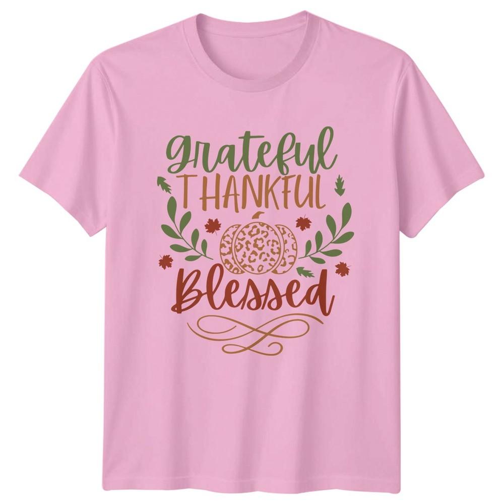 Grateful Thankful Blessed Autumn Leopard TShirt Autumn Thanksgiving Lifestyle