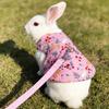 Fashion Rabbit Print Pet Harnesses With Detachable Leashes Soft Cotton Suitable for Small Animals
