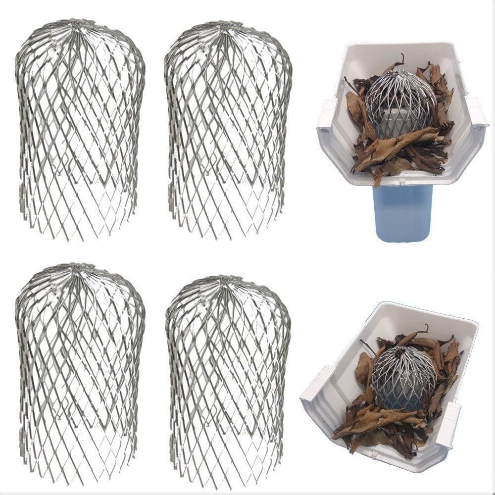 4 pièces Grille Filtrante d'Égout en Aluminium Extensible Argentée Anti-Bouchage Écran Pliable Résistant à la Rouille Gouttière de Toit
