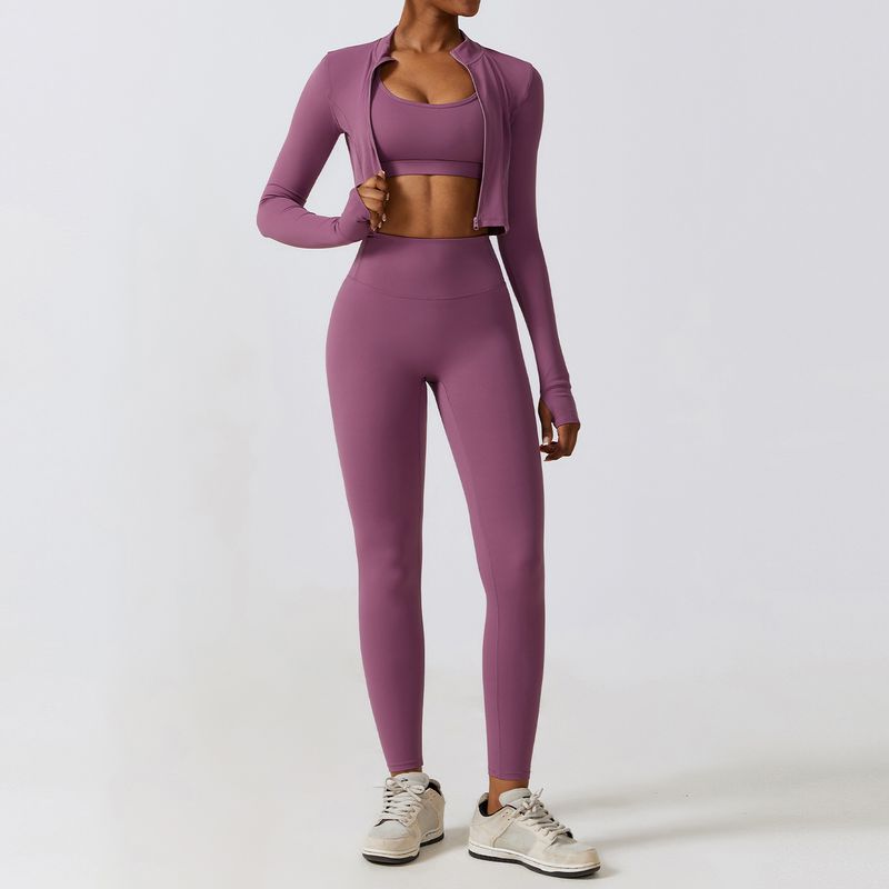 Guangzhou Zechuang Clothing Co., Ltd. Fashion Fall and Winter Skinny Yoga Clothes Nude Feel Quick-Drying Sports Suit Slim Looking
