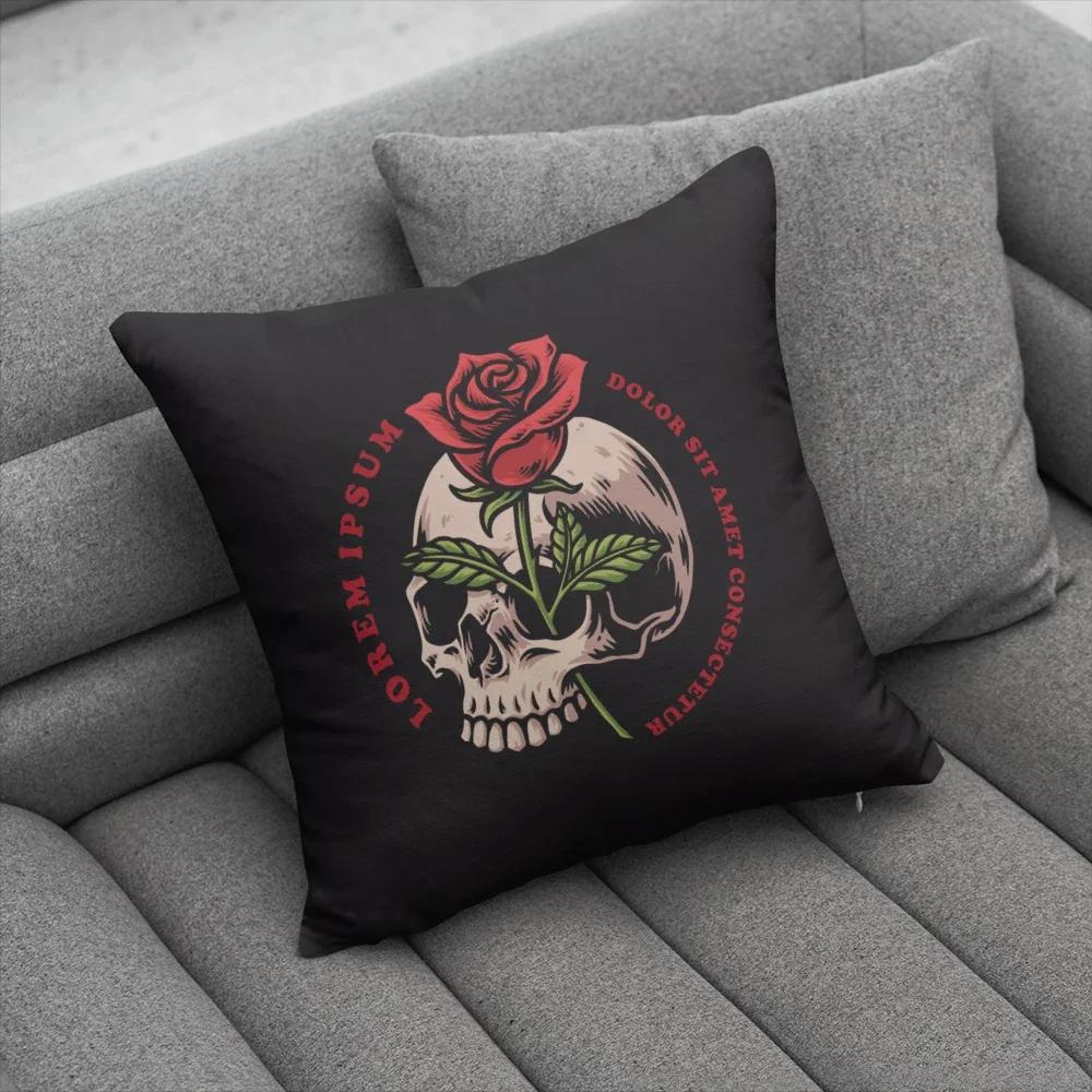 Fun Halloween Skull Pillow Cover Home Party Decorative Cartoon Kawaii Cushion Cover For Sofa Bedside Short Plush Hand Pillowcase