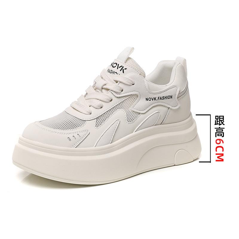 

2025 Breathable Fashion Daddy Shoes Women Height Increase Platform White Shoes Versatile Student Athleisure Shoes Women 40