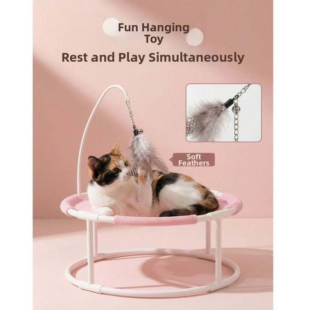 Pet Supplies Elevated Frame Cat Elevated Bed Breathable Round Cat Hammock Moisture-proof Washable Cat Sleeping Bed Universal