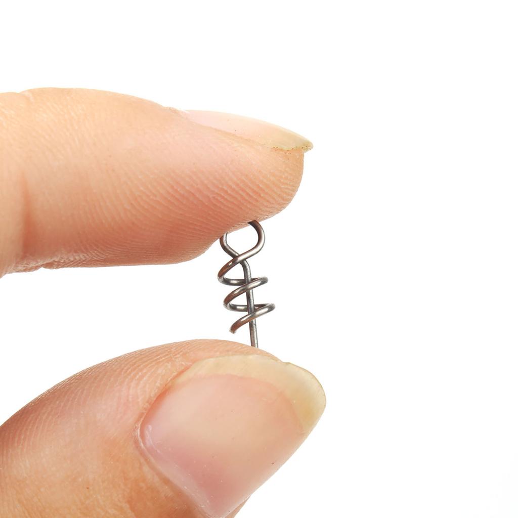 50pcs Spring Lock Pin Crank Hook Fishing Connector Stainless Steel Swivels Snap Soft Bait Fishing Tackle Accessories