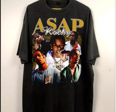 Vintage Asap Rocky Cool  Gift FunnyBlack All Size 20D193 Unisex T-Shirt