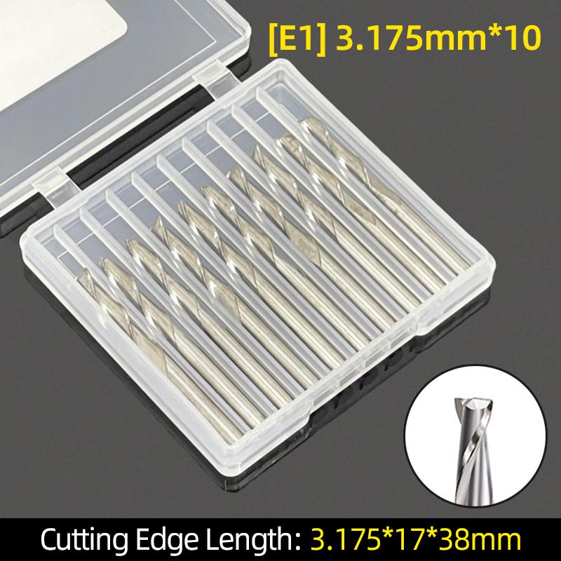 Milling Cutter Carbide End Milling Tools 0.8-3.175mm TiN Coated CNC Router Bits End Mill for PCB Machine Cutter Engraving Edge