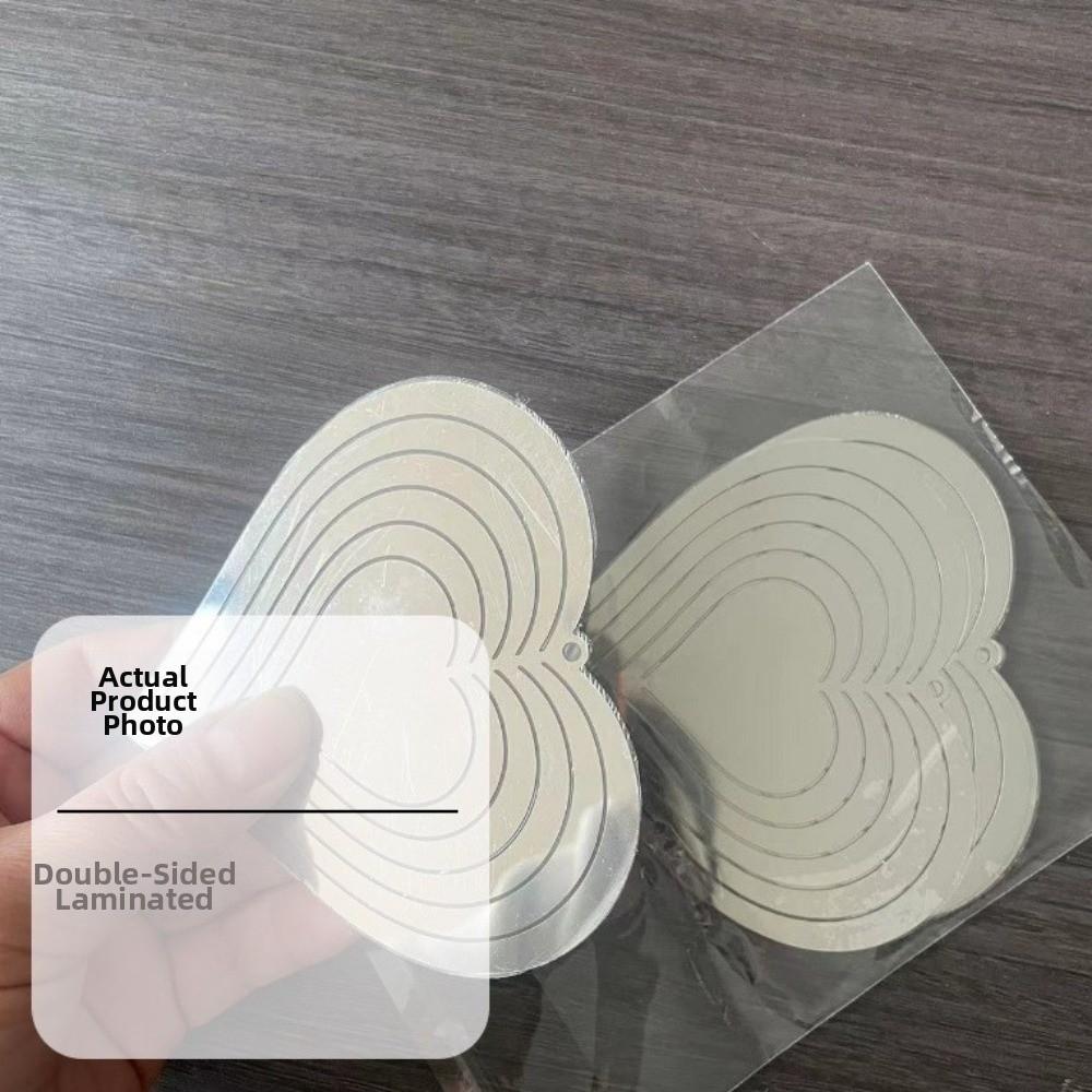 Double-Sided 3D Metal Heart Reflective Surface Love Spinner New Heart Wind Chime Garden Hanging