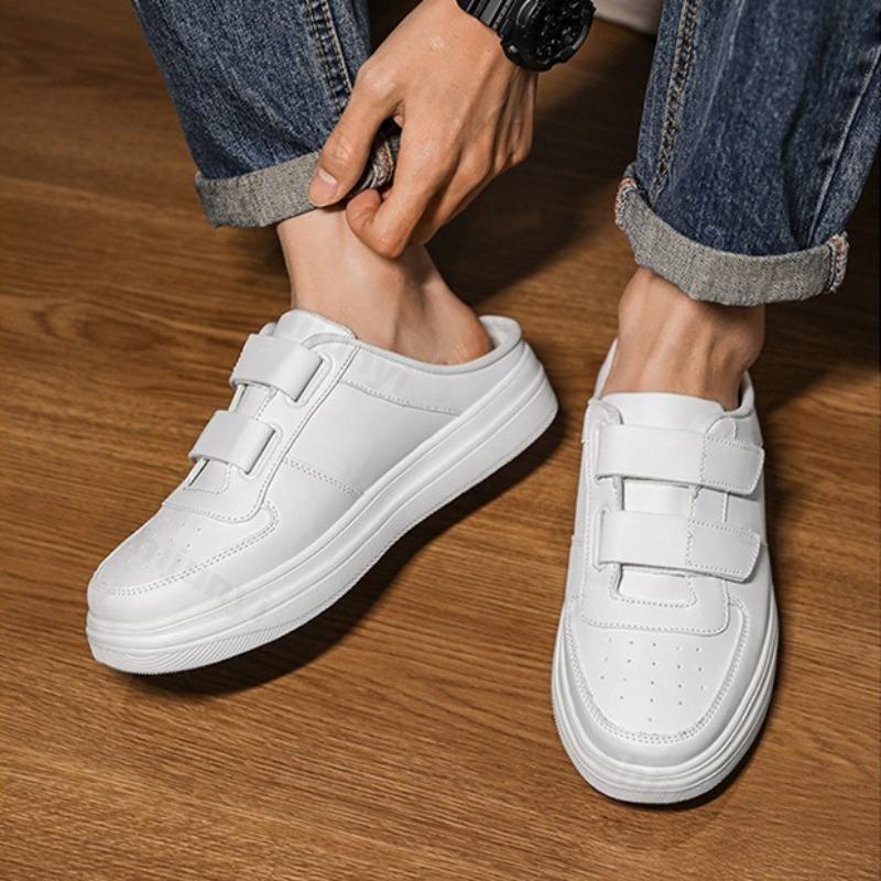 Fashion 2025 Autumn New Niche Design Men's Fashion Casual Thick Sole Half Slippers Low Top Comfortable Versatile Slip on Chunky Draggers