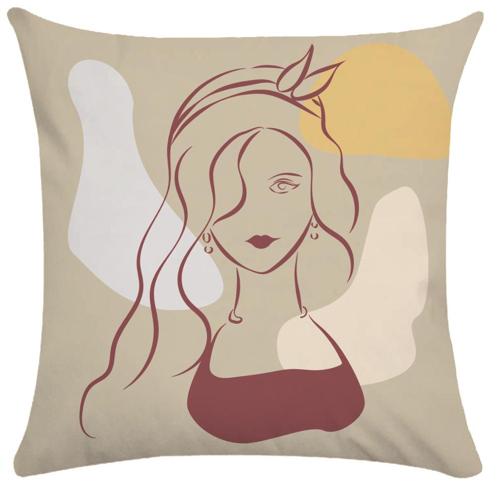 Home Pillowcase Square Office Decor Cushion Cover Printed Pattern Decoration