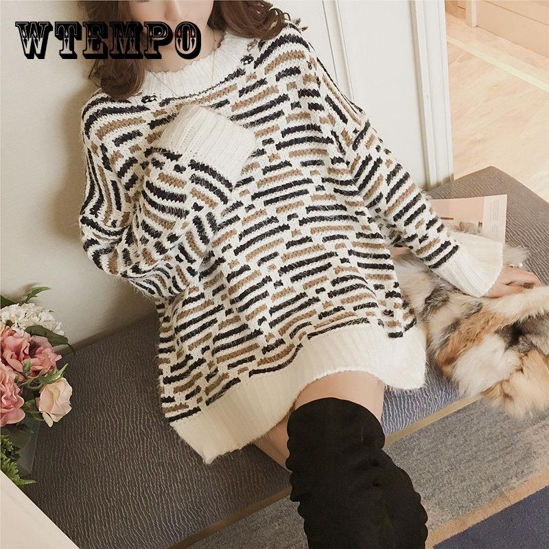 

Теплый кашемировый свитер большого размера, свитер с круглым вырезом, женский осенне-зимний однотонный свитер с длинным рукавом