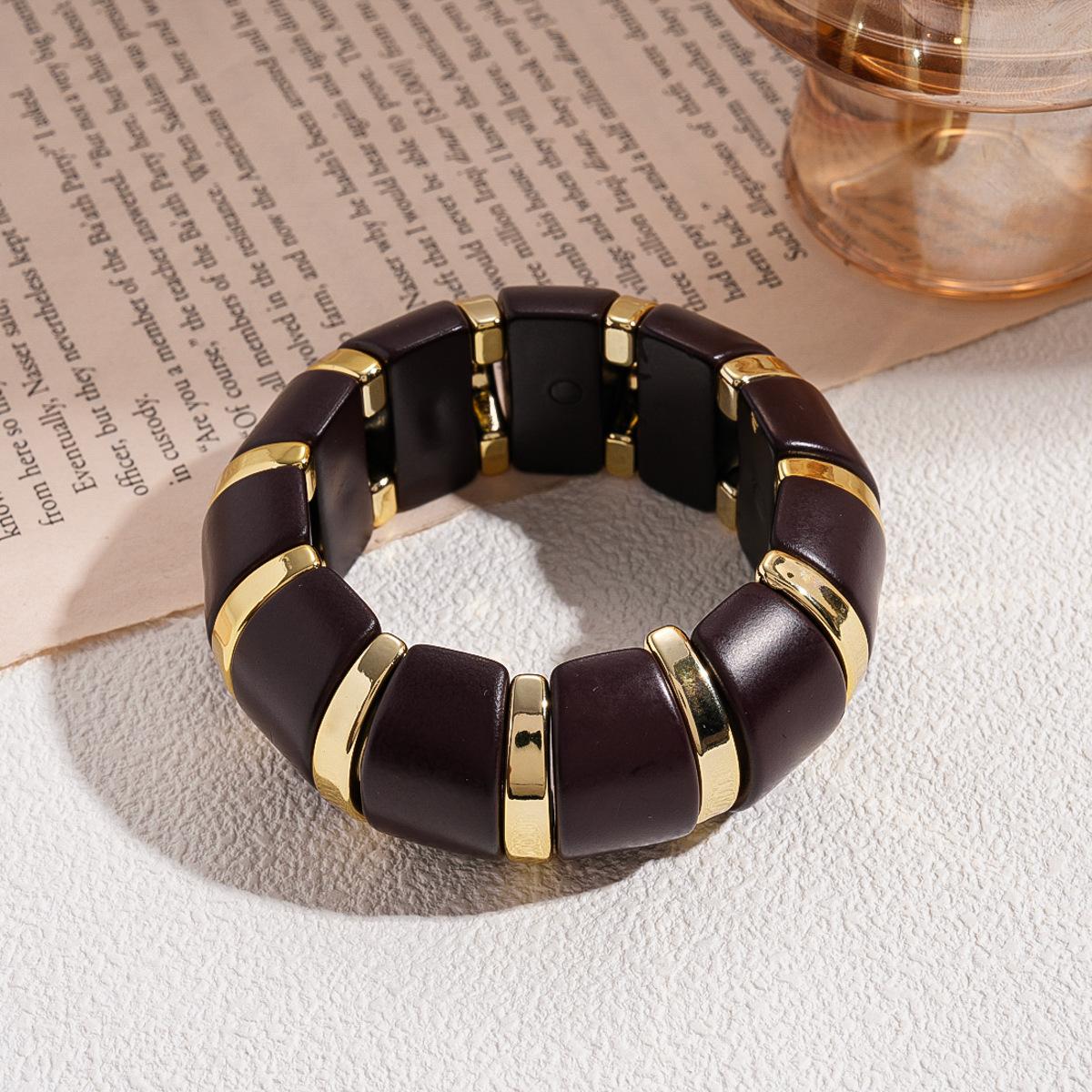 

Simple retro acrylic oval elastic rope splicing bracelet bracelet jewelry