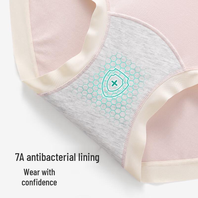 Women's High-Waist Pure Cotton Antibacterial Briefs 3-Pack