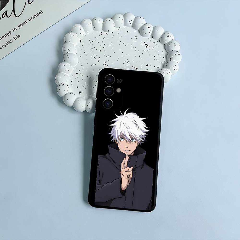J-Jujutsu K-aisen-beliebte Charaktere Schwarze weiche Silikon-Handyhülle für Samsung S25, S24, S21, S22, S23, S30, Ultra, FE, Lite