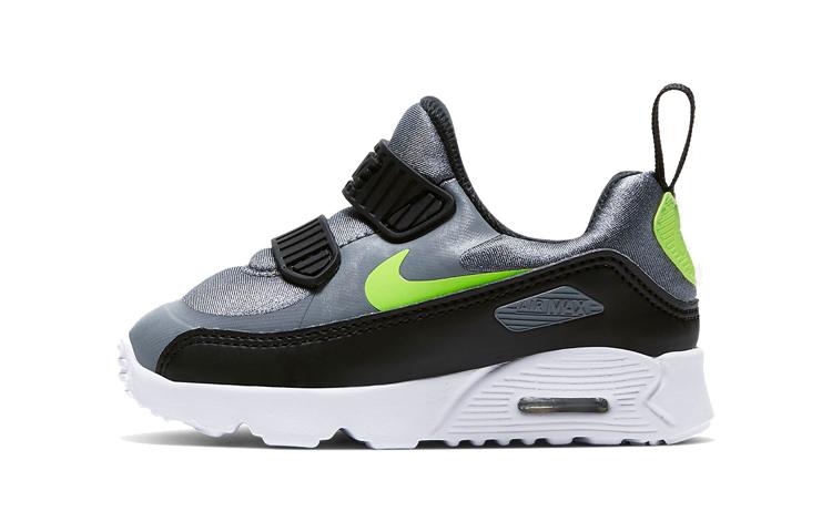 

Nike Air Max Tiny 90 Cushioning Low top Running Shoes Black Silver Infant And Toddler 881924-019 23.5