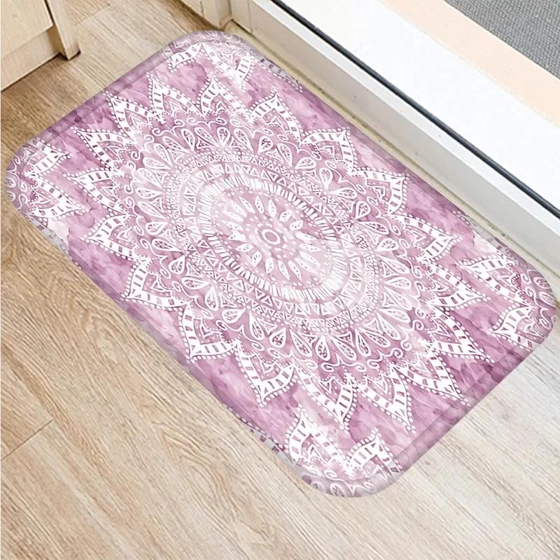 Mandala-Druckserie Fußmatte Schlafzimmer Eingang Fußmatte Heimdekoration Wohnzimmer Willkommens-Fußmatte Rutschfeste Küchenbodenmatten