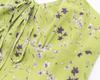 French Retro Green Floral V-Neck Cinched Waist Maxi Dress