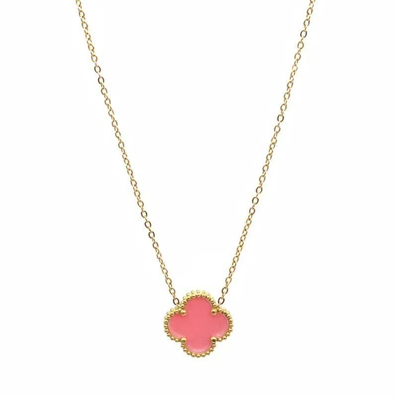 15MM Náhrdelník s boční drážkou Klasický čtyřlístkový řetízek na klíční kost Nefalšovaný Dámský Všestranný Niche Lehký Luxusní Náhrdelník Přívěsek