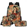 One Piece 15-Inch Mochila 3 PCS Lightweight Durable School Backpack With Crossbody Bag And Pencil Case For Boys Girls Ages 6-10