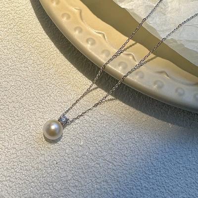 Pearl Necklace Women's Simple Temperament Versatile Collarbone Chain Princess Diana Same Diamond Pendant