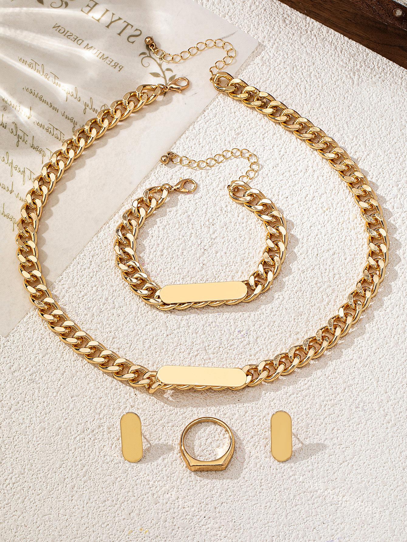 New self-developed new temperament personalized chain smooth ring necklace bracelet