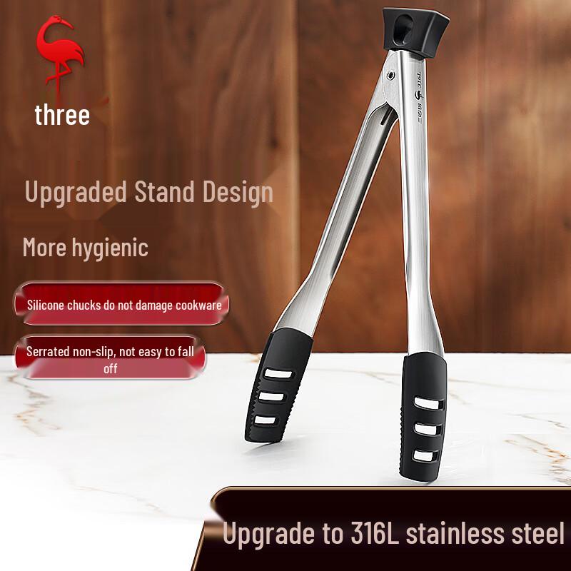 316L Stainless Steel Silicone Food Tongs