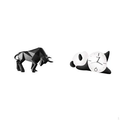 Modern Resin Bull Panda Sculpture Ornament Abstract Figurine Collectible for Entryway Tabletop Desk