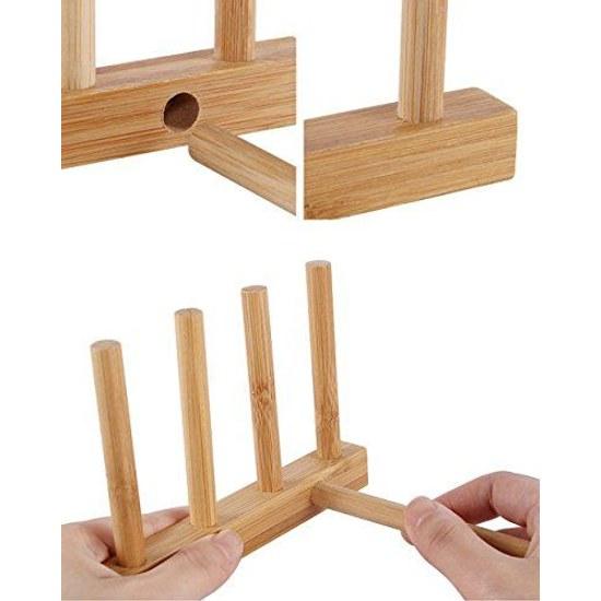 Set Purchase TAKEMI Bamboo Antibacterial Quick-Drying Lightweight Cutting Board + Storage Stand Included 4-Piece TM-CB4P