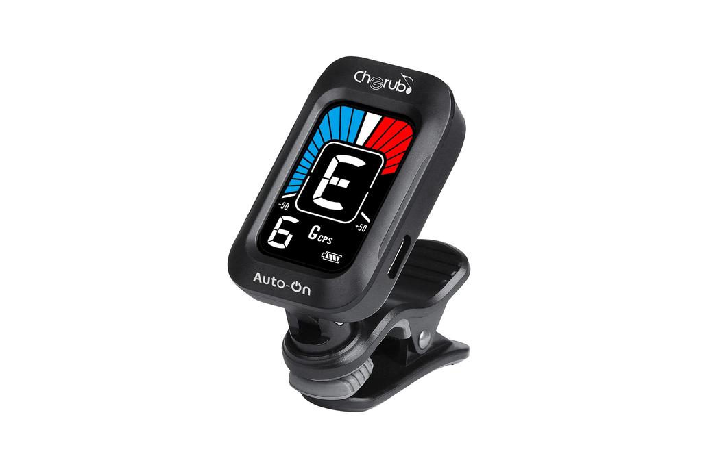 Cherub WST-645 Rechargeable Clip-on Tuner, Rechargeable USB Type-C Charging, Easy-to-Read Display, Multiple Tuning Modes (Ukulele and Bass), Compact