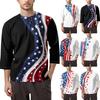 Men's Fashion Printed Round Neck 3/4 Sleeve Tops T-Shirt