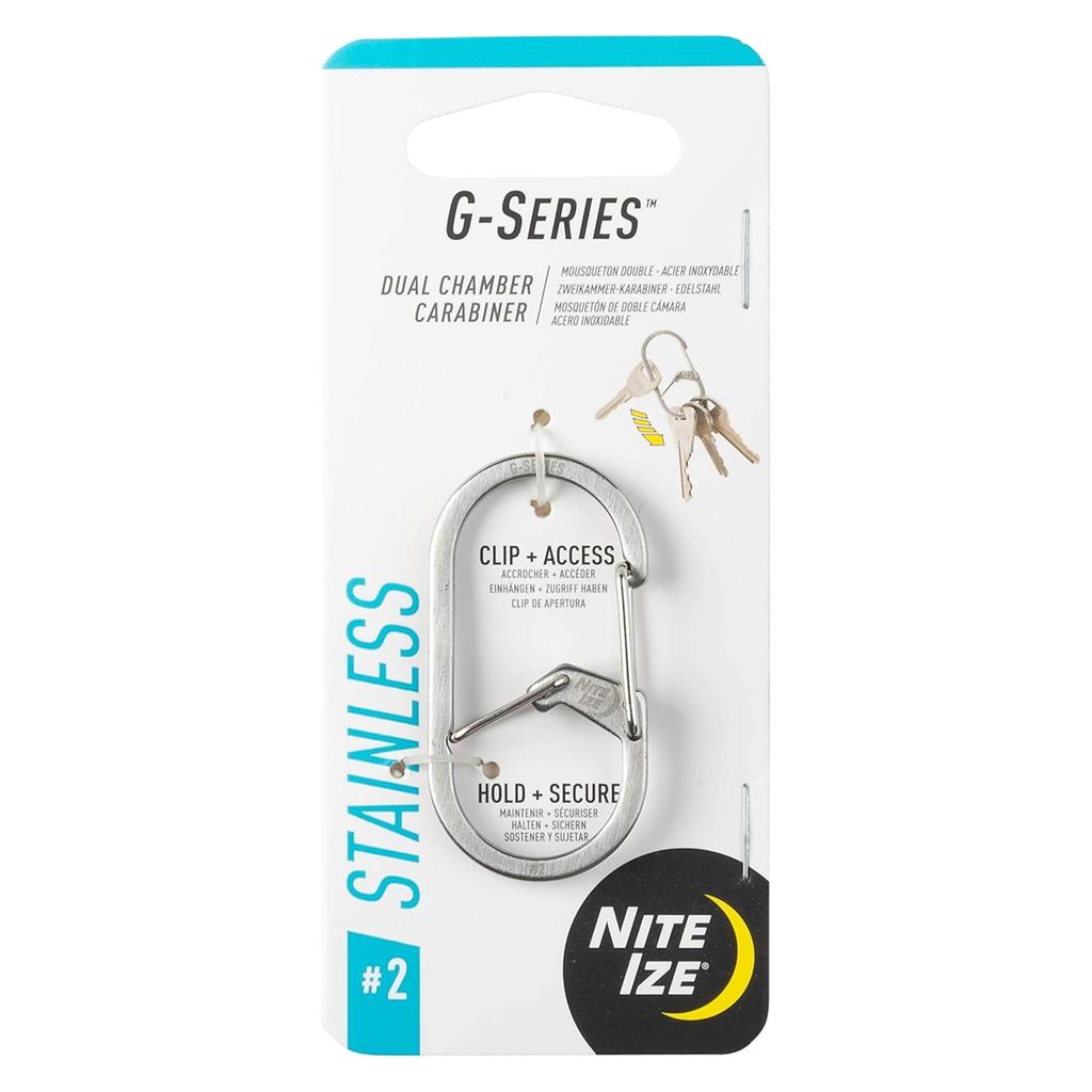 NITEIZE G Carabiner #2 Stainless Silver Small
