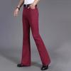 Men's Mid-Rise Eastic Denim Flared Jeans Men's Fashion Slim Fit Flared Pants