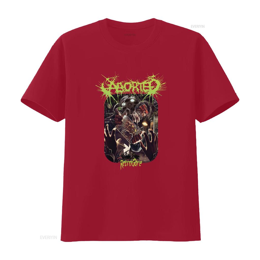 Retro Aborted Band Retrogore T Shirt Black  All Sizes Available Vintage Washed Versatile Breathable Homme Stylish Stretched