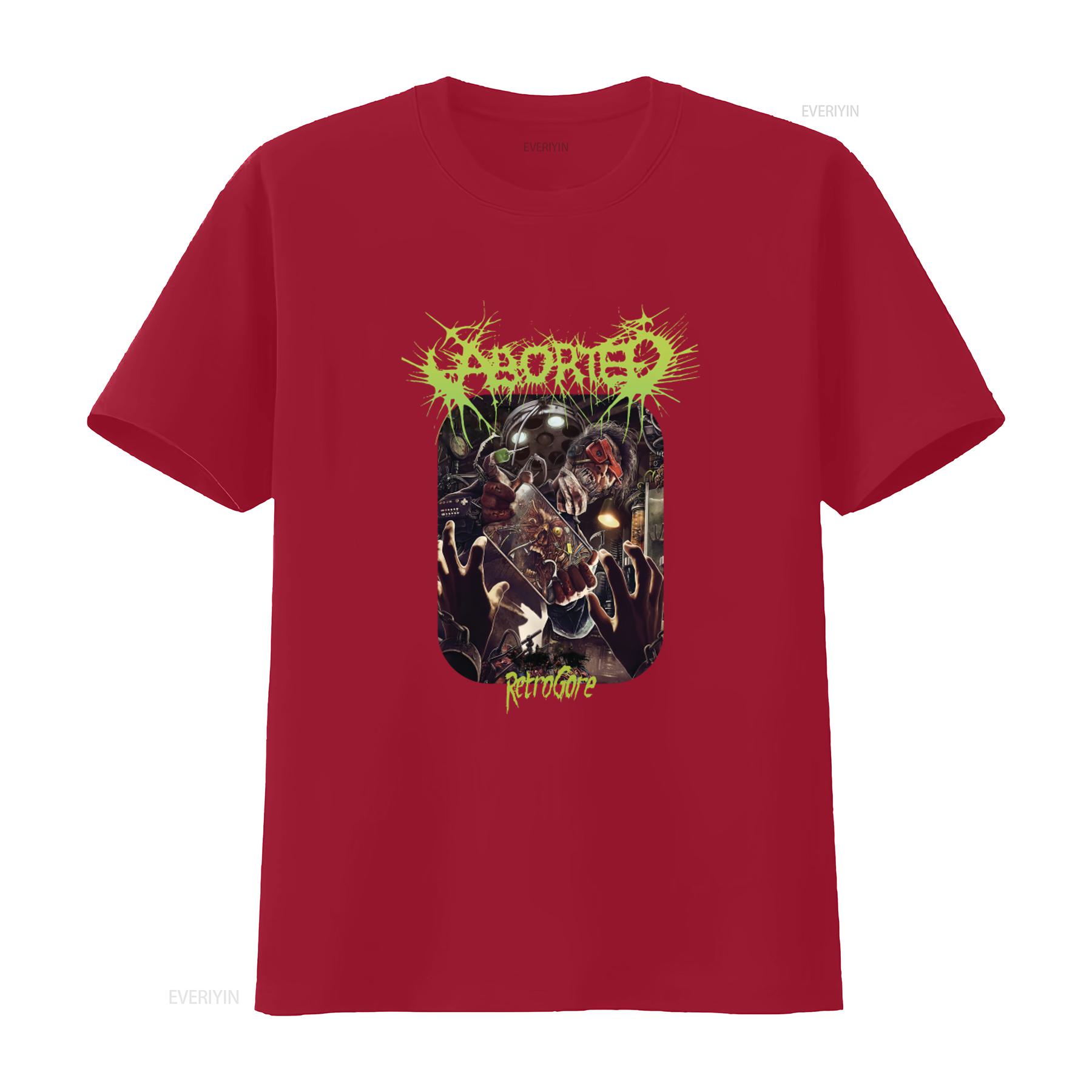 Retro Aborted Band Retrogore T Shirt Black All Sizes Available vintage Washed Versatile Breathable homme Stylish Stretched S