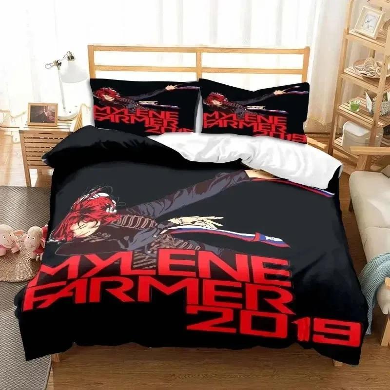3D Print Singer Mylene Farmer Bedding Set Duvet Cover Bed Set Quilt Cover Pillowcase Comforter King Queen Size Boys Adult