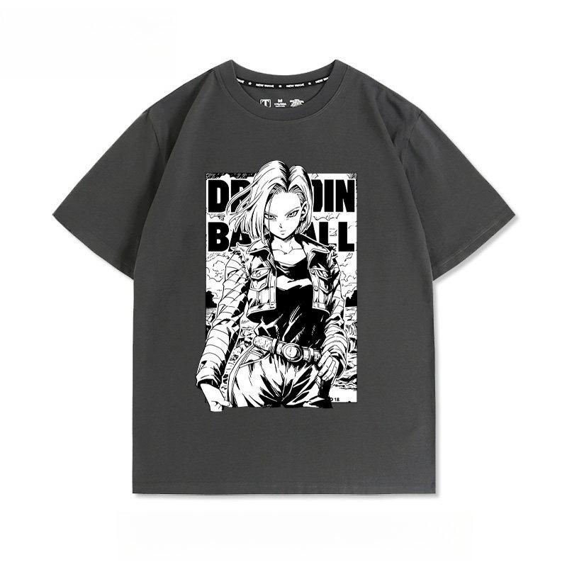 Anime Dragon Ball Goku Android No 18 Printed Tshirt Mens and Womens Tshirt Mens Top Sports Tshirt 2026 Summer New Tee
