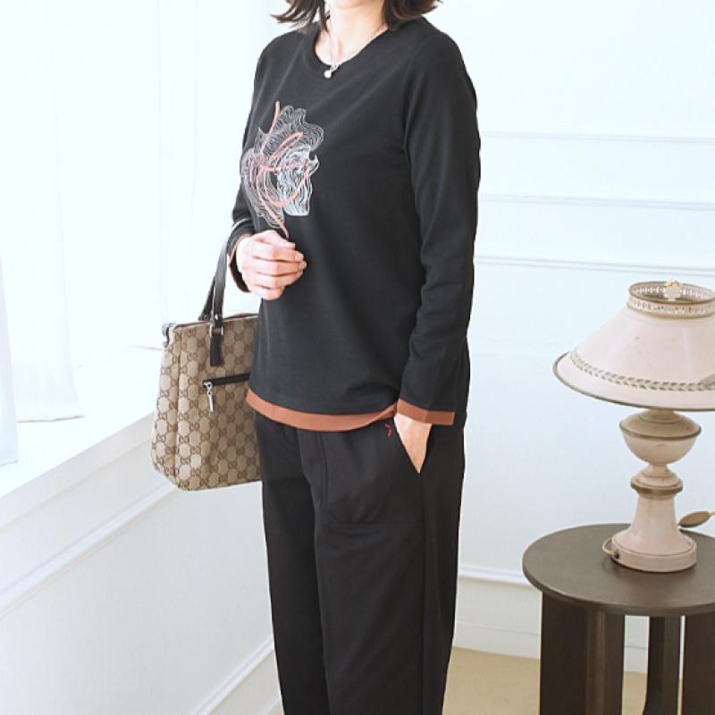 Shiz Madam Long Tee Wave Flower T57403
