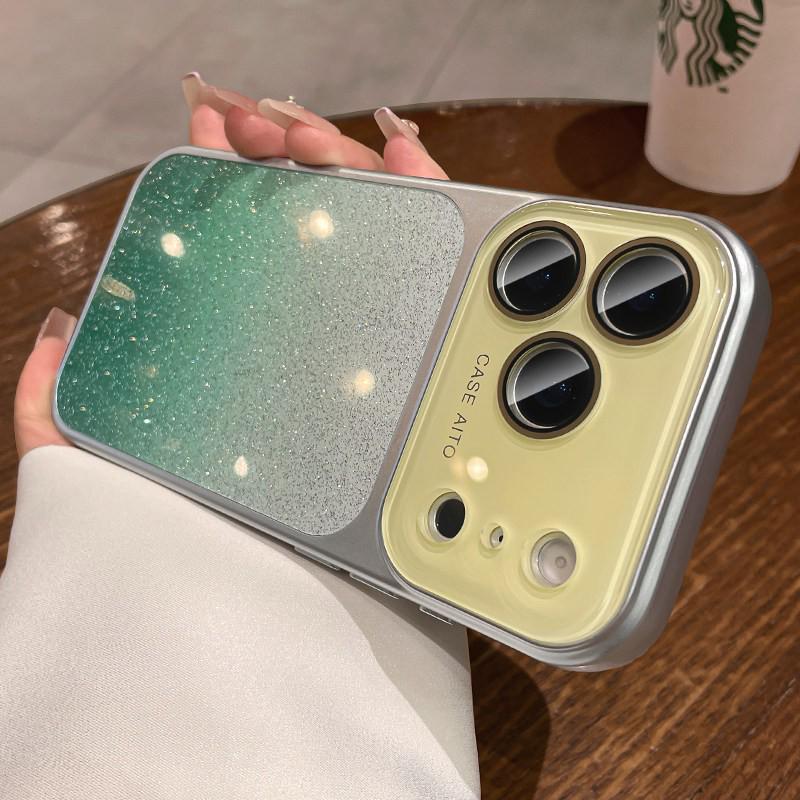 Gradient Glitter Crystal Lens iPhone 17 Pro Max Case with Apple 15 Shell