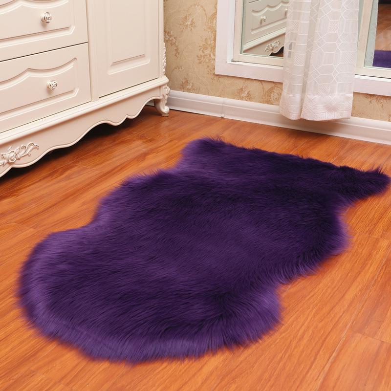 White Fluffy Irregular Plush Bedroom Rug & Sofa Cushion Blanket
