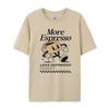 Più Espresso Meno Depresso Stampa Lettere T-shirt Manica Corta Divertente Grafica Addetto al Caffè Unisex Top Regalo Per Amanti del Caffè