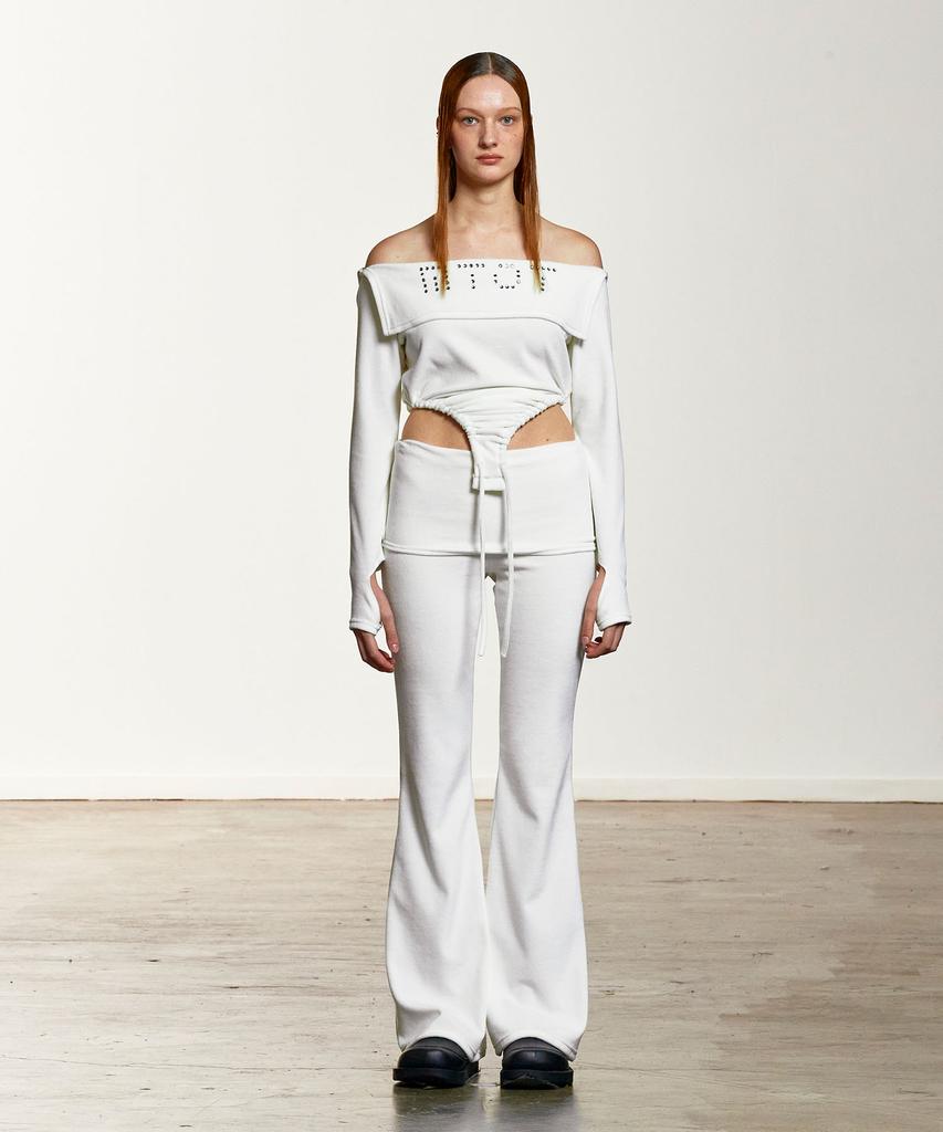MTOT Logo Cubic Skirt-Pants (White)