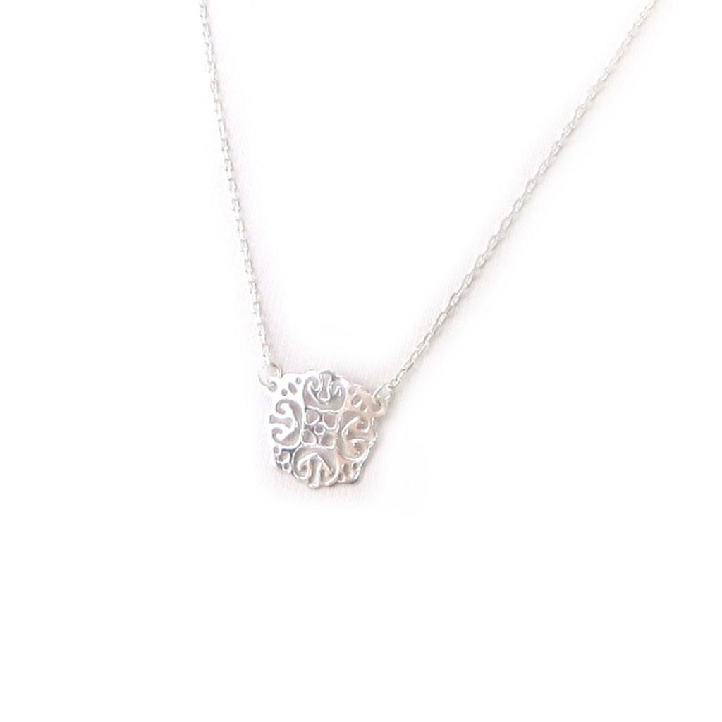 Les Trésors De Lily [M7642] - Collier Argent 'Carmen' argenté (rhodié) - 15x15 mm