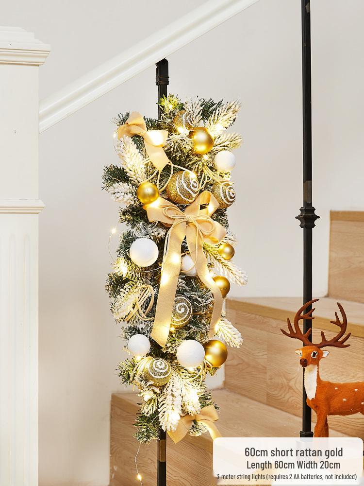 Enchanted Snowy Christmas Rattan Wreath for Window and Mall Displays