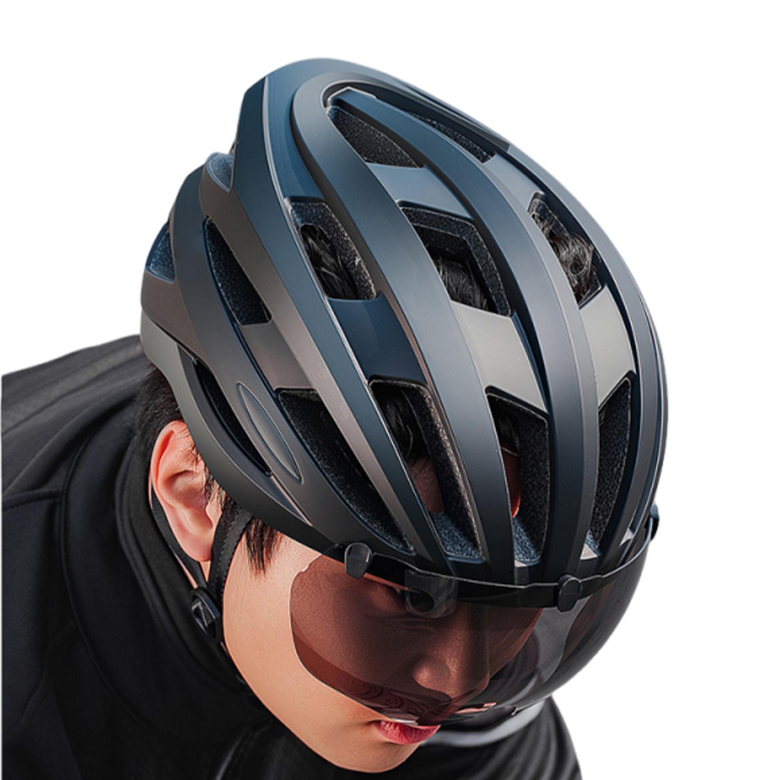 

Bike Helmet with Magnetized Goggles 24 Ventilation Holes for Men Women Large Head Size 62-65cm Riding Helmet