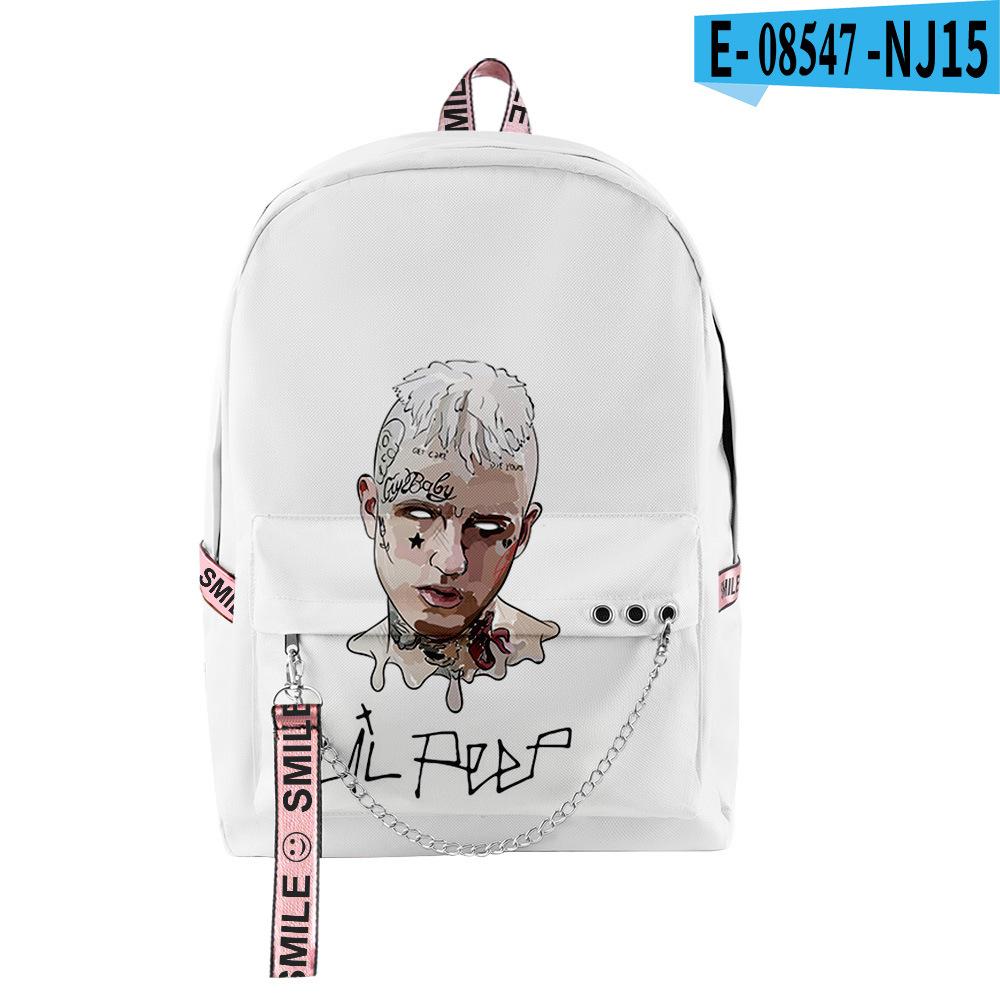 Beliebte Neuheit Jugendliche Schultaschen Unisex Liebe Lil Peep Reisetaschen 3D-Druck Oxford Wasserdicht Notizbuch Schulterrucksäcke