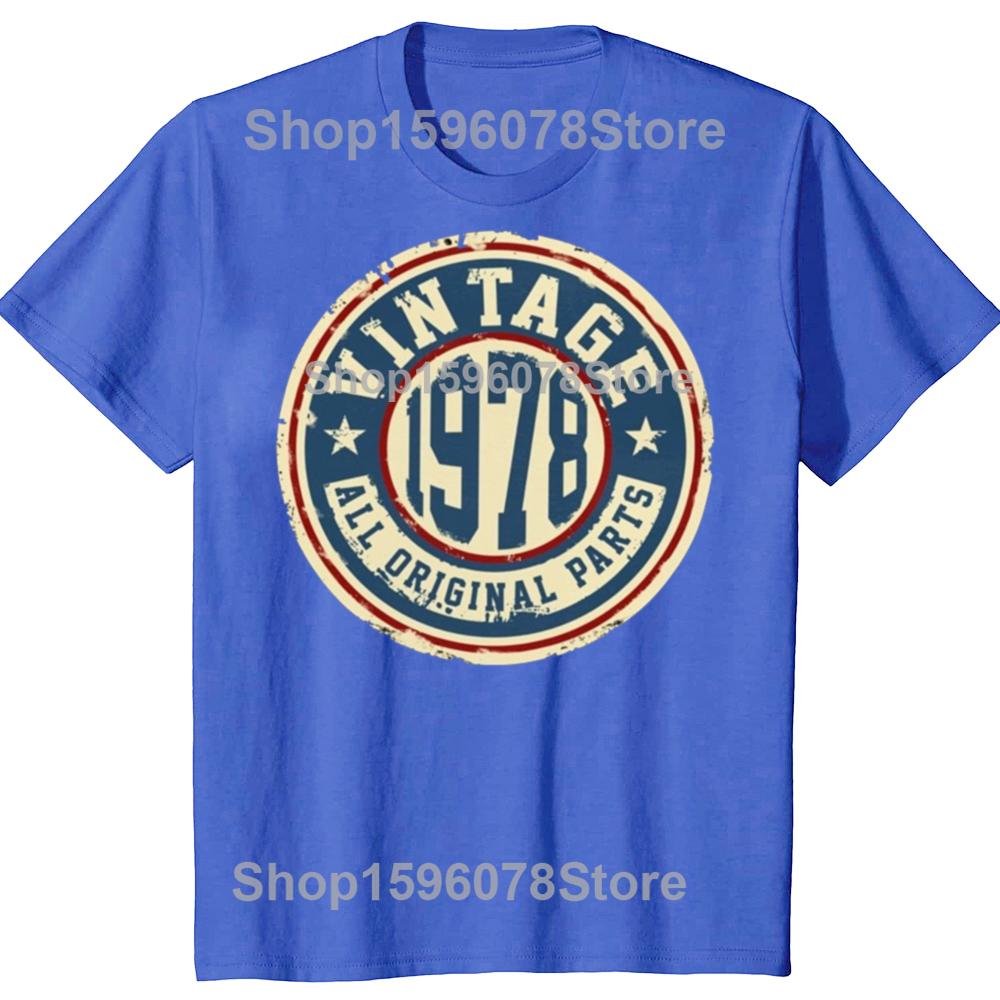 Vintage 1978 All Original Parts 100 Cotton Tshirts Men Fashion Print Tshirt Loose Oversized Streetwear Hip Hop Unisex T Shirt